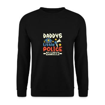 For children daddy's little police officer - Unisex Sweatshirt - black - Front - Alina (178cm) & Michal (187cm)