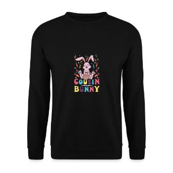 Easter Bunnies Cousin Bunny Crew - Unisex Sweatshirt - black - Front - Alina (178cm) & Michal (187cm)
