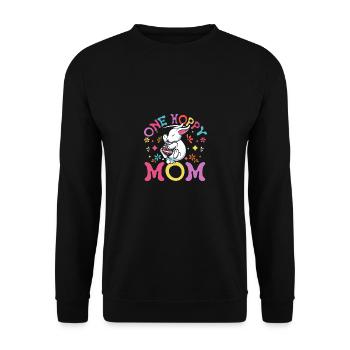 Maman lapin, maman de Pâques, une maman houblonnée - Sweat-shirt Unisexe - noir - Devant - Alina (178cm) & Michal (187cm)