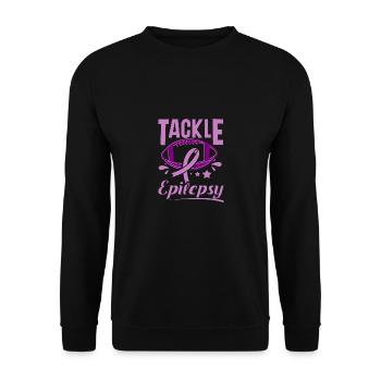 Football tackle epilepsy, epilepsy awareness - Unisex Sweatshirt - black - Front - Alina (178cm) & Michal (187cm)