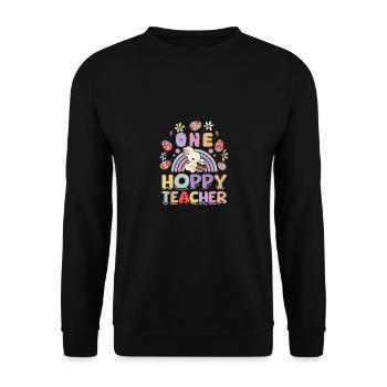 Lapins de Pâques Un professeur de houblonnage - Sweat-shirt Unisexe - noir - Devant - Alina (178cm) & Michal (187cm)