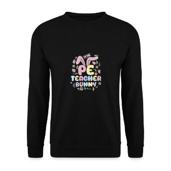 Lapins de Pâques Un professeur de Hoppy Pe - Sweat-shirt Unisexe - noir - Devant - Alina (178cm) & Michal (187cm)