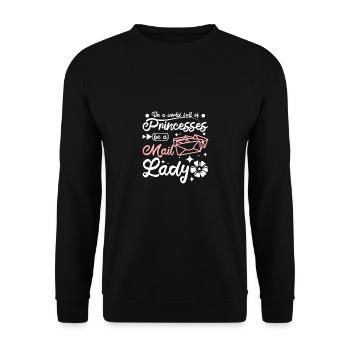 In a world full of princesses be a mail lady - Unisex Pullover - Schwarz - Vorne - Alina (178cm) & Michal (187cm)