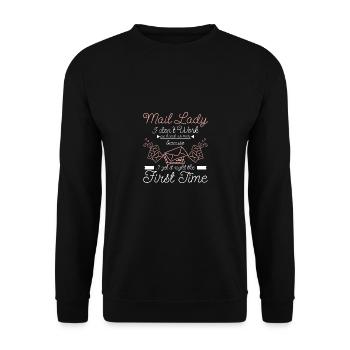 Drôle de dame du courrier, je réussis du premier coup - Sweat-shirt Unisexe - noir - Devant - Alina (178cm) & Michal (187cm)
