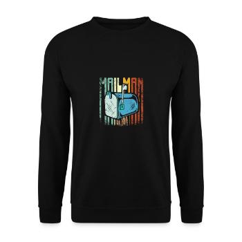 Retro Vintage Postman Mailman - Unisex Sweatshirt - black - Front - Alina (178cm) & Michal (187cm)
