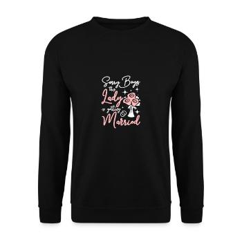 Team Bride This lady Is Getting Married - Unisex Sweatshirt - black - Front - Alina (178cm) & Michal (187cm)