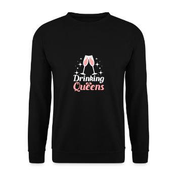 Bridal Shower Team Bride Bridesmaid Drinking Queen - Unisex Pullover - Schwarz - Vorne - Alina (178cm) & Michal (187cm)