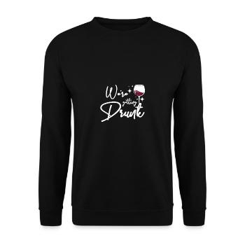 For the Bride, Team We're getting drunk - Unisex Pullover - Schwarz - Vorne - Alina (178cm) & Michal (187cm)