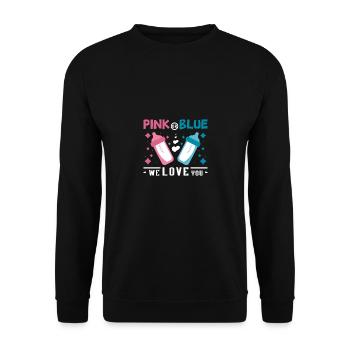 Pink or blue we love you Gender Reveal pregnancy - Unisex Sweatshirt - black - Front - Alina (178cm) & Michal (187cm)