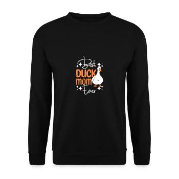 Best duck mom ever - Unisex Sweatshirt - black - Front - Alina (178cm) & Michal (187cm)