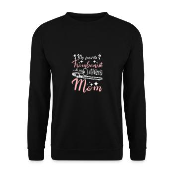 Mother's day My favorite Trombonist calls me mom - Unisex Pullover - Schwarz - Vorne - Alina (178cm) & Michal (187cm)