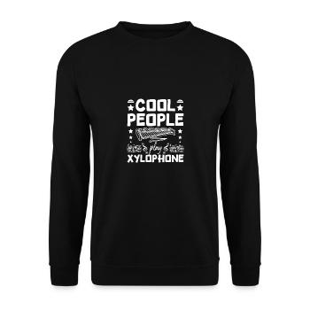 Xylophonist cool people play xylophone - Unisex Sweatshirt - black - Front - Alina (178cm) & Michal (187cm)