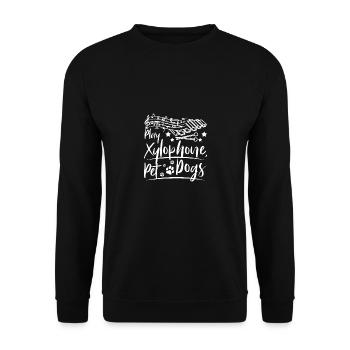 Dog owner Xylophonist play xylophone pet dogs - Unisex Sweatshirt - black - Front - Alina (178cm) & Michal (187cm)