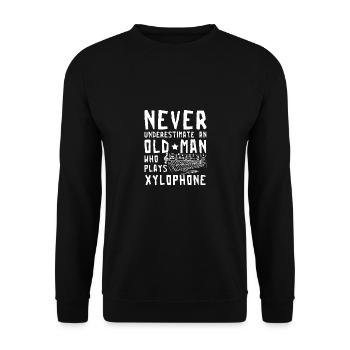 Never underestimate an old man who plays xylophone - Unisex Sweatshirt - black - Front - Alina (178cm) & Michal (187cm)