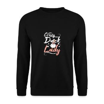 Dame canard folle - Sweat-shirt Unisexe - noir - Devant - Alina (178cm) & Michal (187cm)