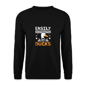 Pet pekin duck easily distracted by ducks - Unisex Sweatshirt - black - Front - Alina (178cm) & Michal (187cm)
