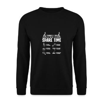 Things I do in my spare time playing harmonica - Unisex Sweatshirt - black - Front - Alina (178cm) & Michal (187cm)