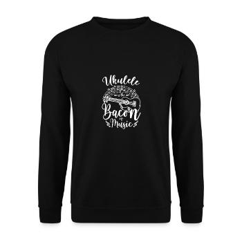 Ukulele is the bacon of music - Unisex Sweatshirt - black - Front - Alina (178cm) & Michal (187cm)