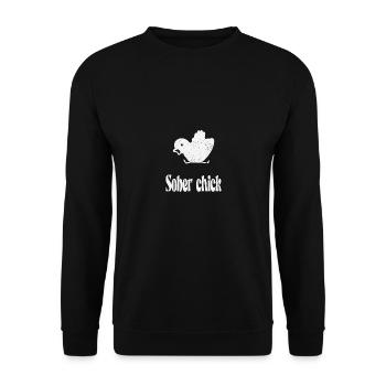 Sobriety Women Sober Chick - Unisex Sweatshirt - black - Front - Alina (178cm) & Michal (187cm)
