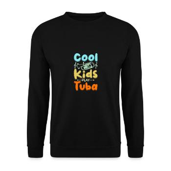 Children cool kids play tuba - Unisex Pullover - Schwarz - Vorne - Alina (178cm) & Michal (187cm)