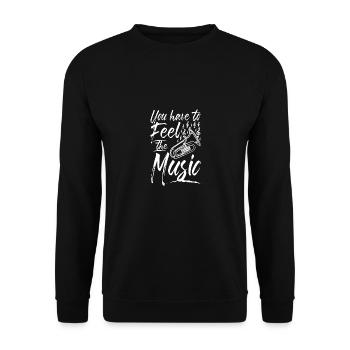 You have to feel the music play tuba - Unisex Pullover - Schwarz - Vorne - Alina (178cm) & Michal (187cm)