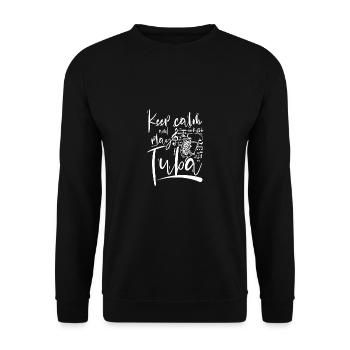 Keep calm and play tuba - Unisex Pullover - Schwarz - Vorne - Alina (178cm) & Michal (187cm)
