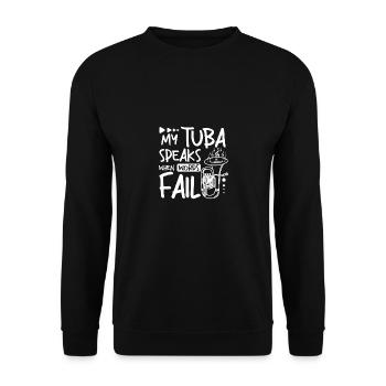 My tuba speaks when words fail - Unisex Sweatshirt - black - Front - Alina (178cm) & Michal (187cm)