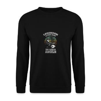 Legends go fishing - Unisex Sweatshirt - black - Front - Alina (178cm) & Michal (187cm)