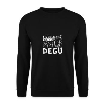 I would rather pet my degu - Unisex Pullover - Schwarz - Vorne - Alina (178cm) & Michal (187cm)