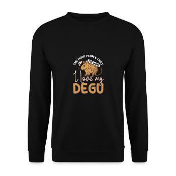 The more people I met the more I love my degu - Unisex Pullover - Schwarz - Vorne - Alina (178cm) & Michal (187cm)