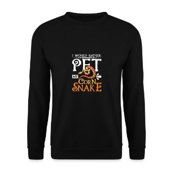 I would rather pet my corn snake - Unisex Sweatshirt - black - Front - Alina (178cm) & Michal (187cm)