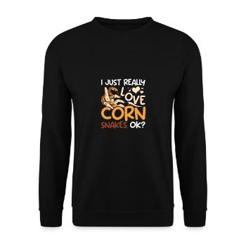 I just really love corn snakes, ok? - Unisex Sweatshirt - black - Front - Alina (178cm) & Michal (187cm)