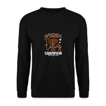 Brownie eating champion - Unisex Pullover - Schwarz - Vorne - Alina (178cm) & Michal (187cm)