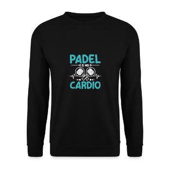 Padel is my cardio - Unisex Sweatshirt - black - Front - Alina (178cm) & Michal (187cm)