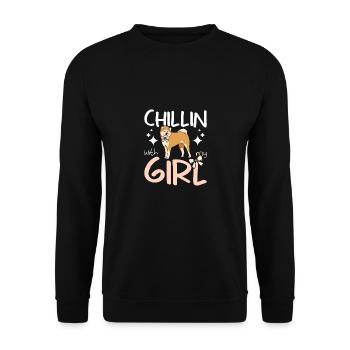 Chillin with my Akita girl - Unisex Sweatshirt - black - Front - Alina (178cm) & Michal (187cm)