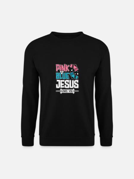 Pink or blue jesus loves you - Unisex Pullover - Schwarz