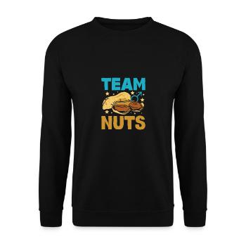Gender Reveal Team boy nuts - Unisex Pullover - Schwarz - Vorne - Alina (178cm) & Michal (187cm)