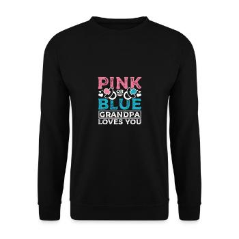 Pink or blue grandpa loves you - Unisex Pullover - Schwarz - Vorne - Alina (178cm) & Michal (187cm)