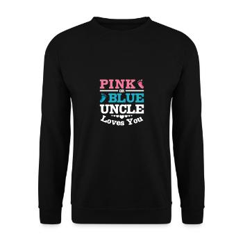 Pink or blue uncle loves you - Unisex Pullover - Schwarz - Vorne - Alina (178cm) & Michal (187cm)