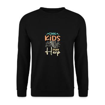 Children Cool kids play Harp - Unisex Sweatshirt - black - Front - Alina (178cm) & Michal (187cm)