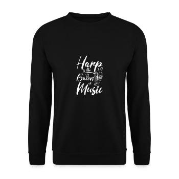 La harpe est le lard de la musique - Sweat-shirt Unisexe - noir - Devant - Alina (178cm) & Michal (187cm)