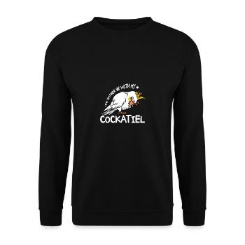 Je préfère être avec mon calopsitte - Sweat-shirt Unisexe - noir - Devant - Alina (178cm) & Michal (187cm)