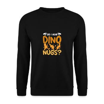 Dino Chicken Nugget : est-ce que j’ai entendu des nugs de dinosaures ? - Sweat-shirt Unisexe - noir - Devant - Alina (178cm) & Michal (187cm)