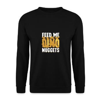 Nourris-moi de pépites de dinosaures - Sweat-shirt Unisexe - noir - Devant - Alina (178cm) & Michal (187cm)