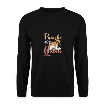 Pancake making queen - Unisex Sweatshirt - black - Front - Alina (178cm) & Michal (187cm)
