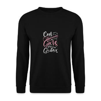 Les filles cool jouent de la guitare - Sweat-shirt Unisexe - noir - Devant - Alina (178cm) & Michal (187cm)