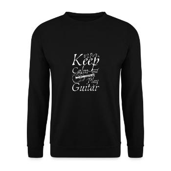Keep calm and play guitar - Unisex Pullover - Schwarz - Vorne - Alina (178cm) & Michal (187cm)