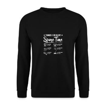 Things I do in my spare time playing Timpani - Unisex Sweatshirt - black - Front - Alina (178cm) & Michal (187cm)