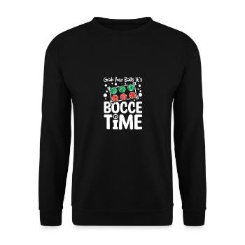 Grab your balls It's bocce time - Unisex Sweatshirt - black - Front - Alina (178cm) & Michal (187cm)