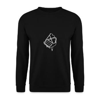 Drawn line art grand piano - Unisex Sweatshirt - black - Front - Alina (178cm) & Michal (187cm)